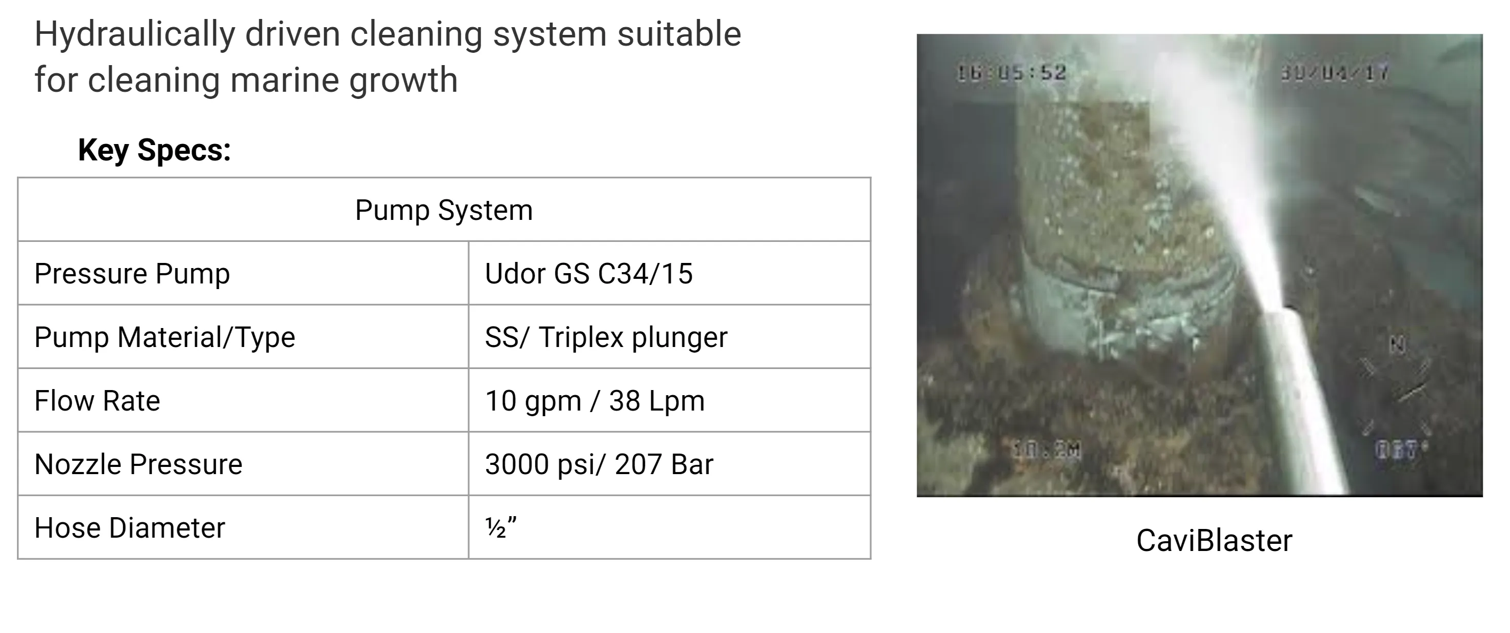 EyeROV Hydraulic Cleaning