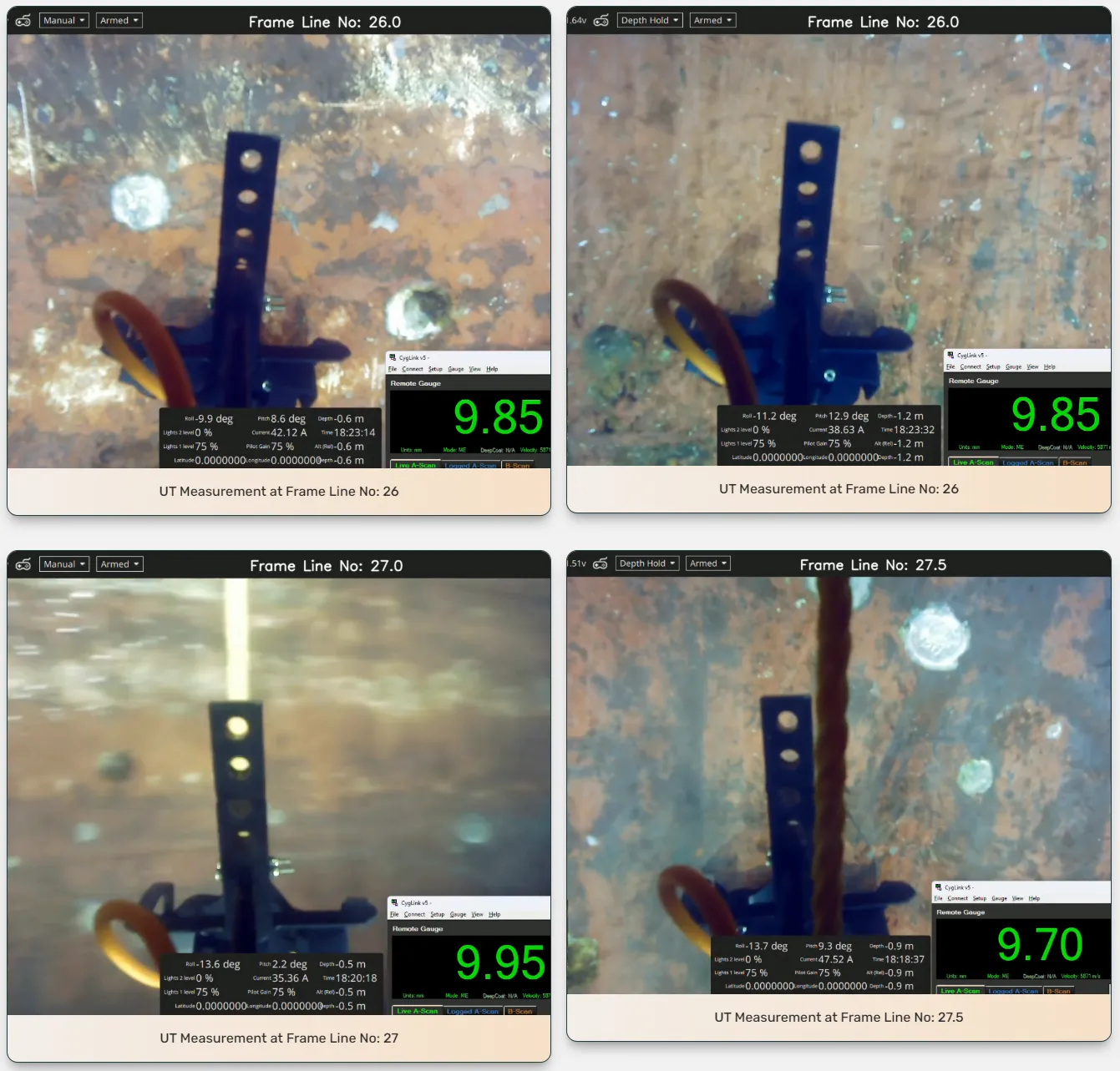 EyeROV UTG Measurements